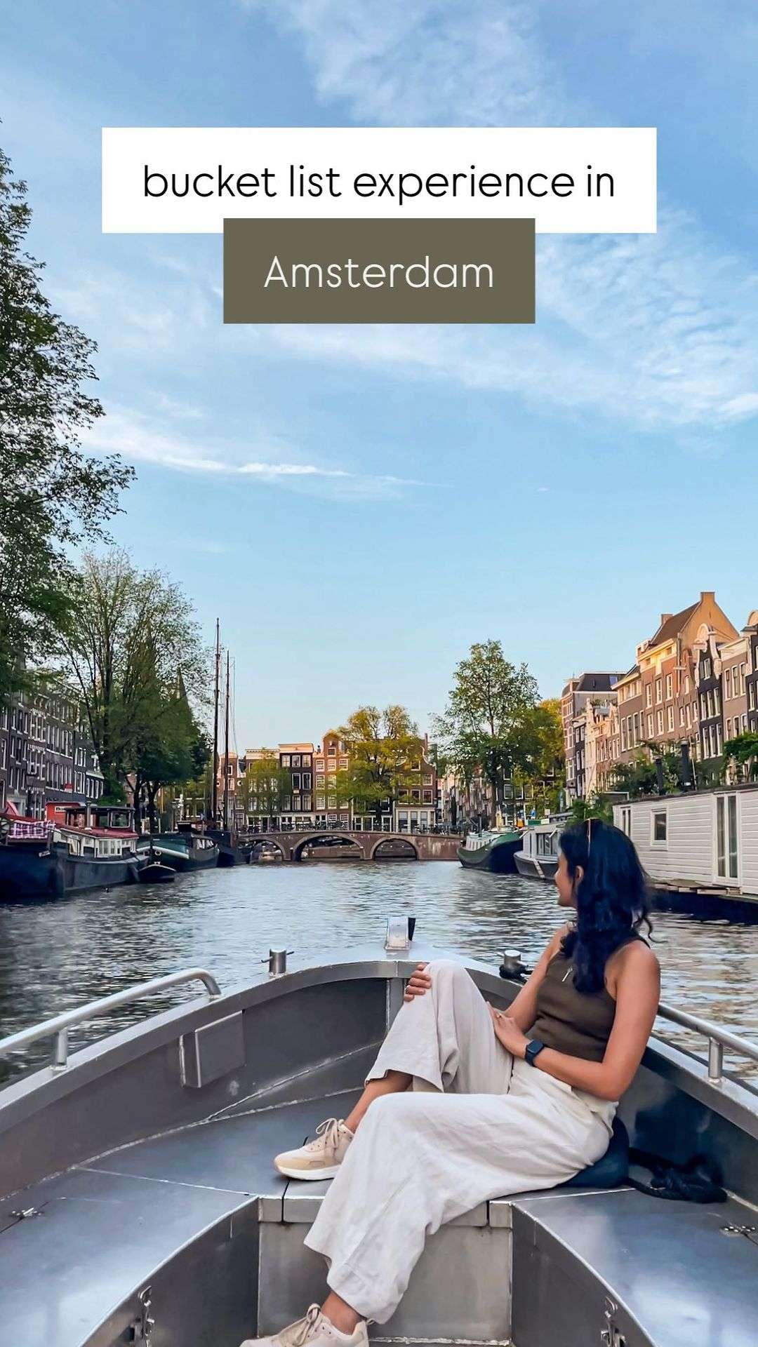 You can rent a boat and ride it along the Amsterdam canals by yourself 😍

This is my all-time favorite thing to do in Amsterdam.