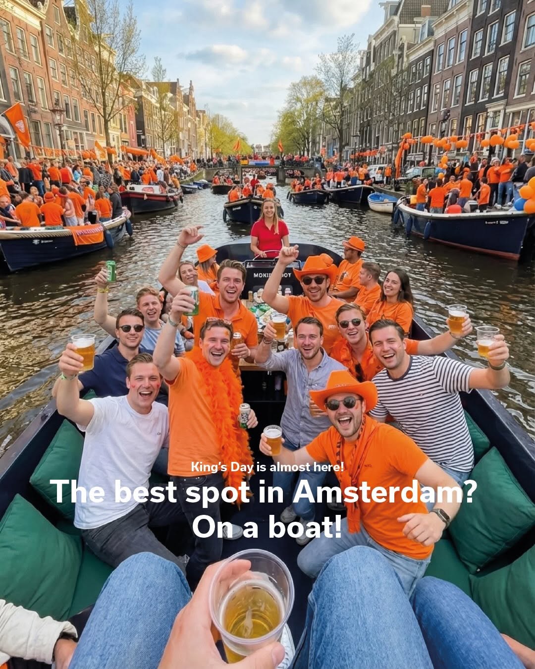 Kingsday on a boat.