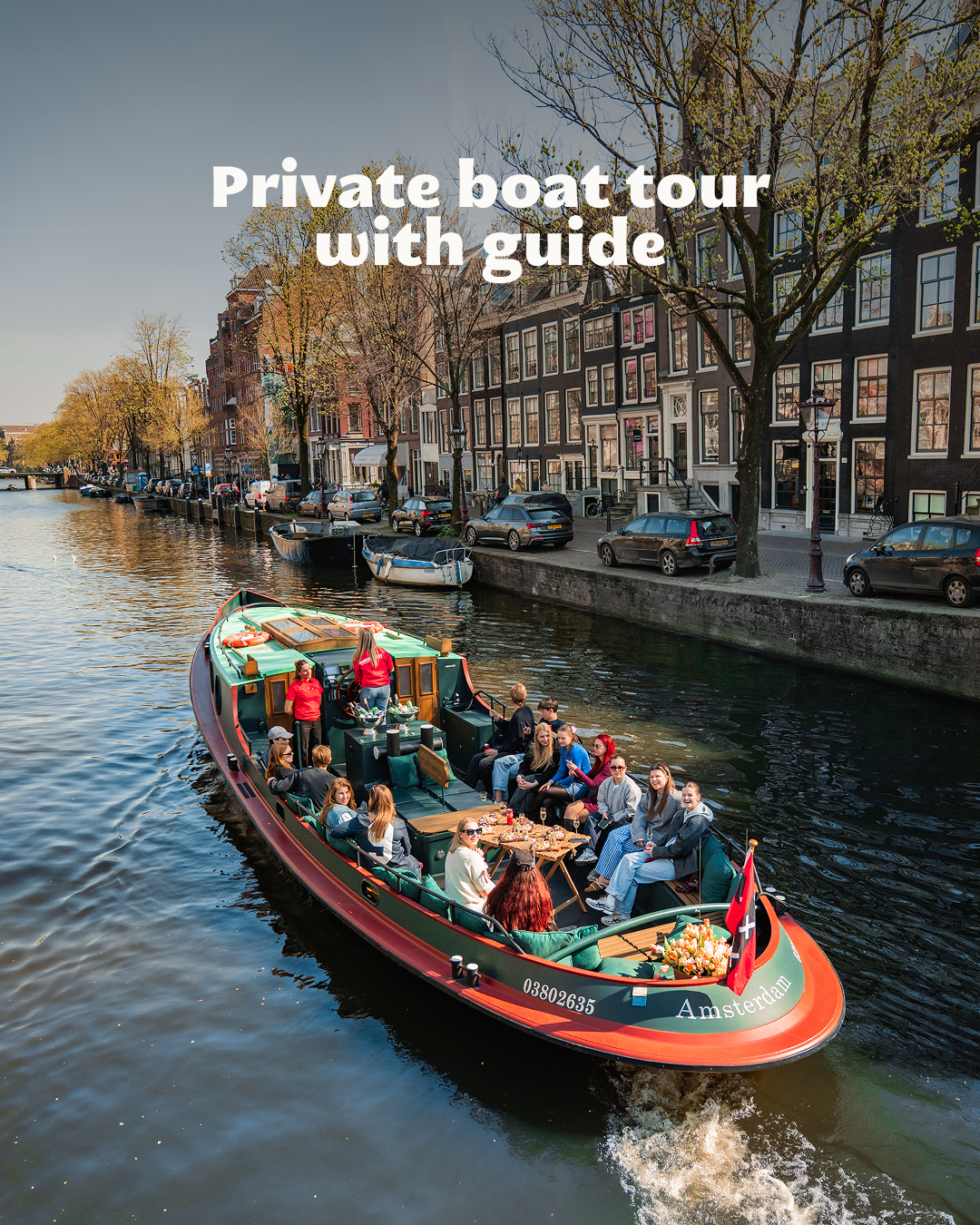 The whole group, one boat.